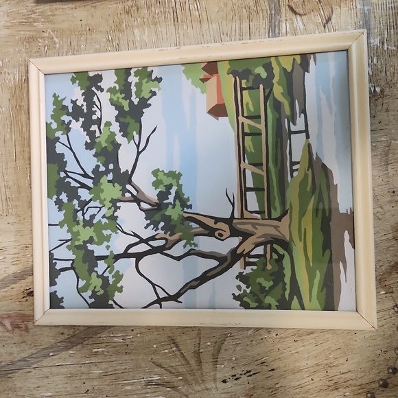 Set of Two Framed Paint By Numbers Vintage Landscape Pictures - Picture 2 of 7